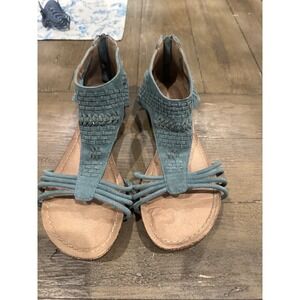 Adam Tucker by Me Too Nolana Suede Gladiator Sandals Teal Size 8